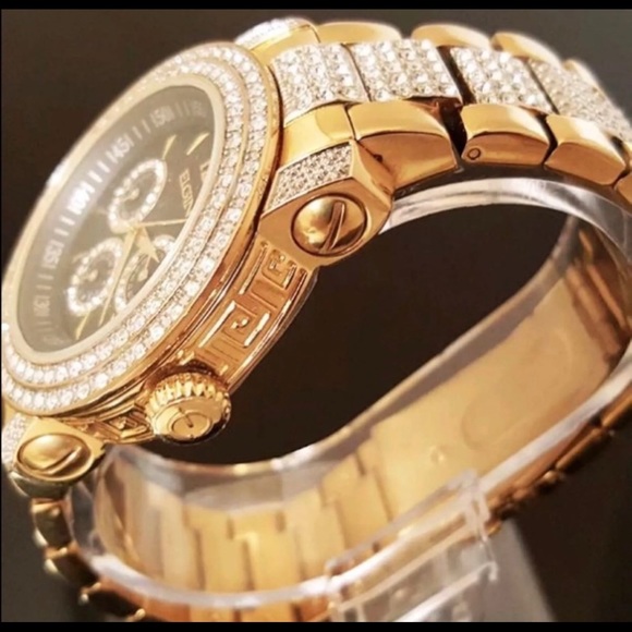 New With Box Men’s Elgin FG507S Gold Tone Watch with Date-Day-24 hours Subdial - Picture 3 of 7